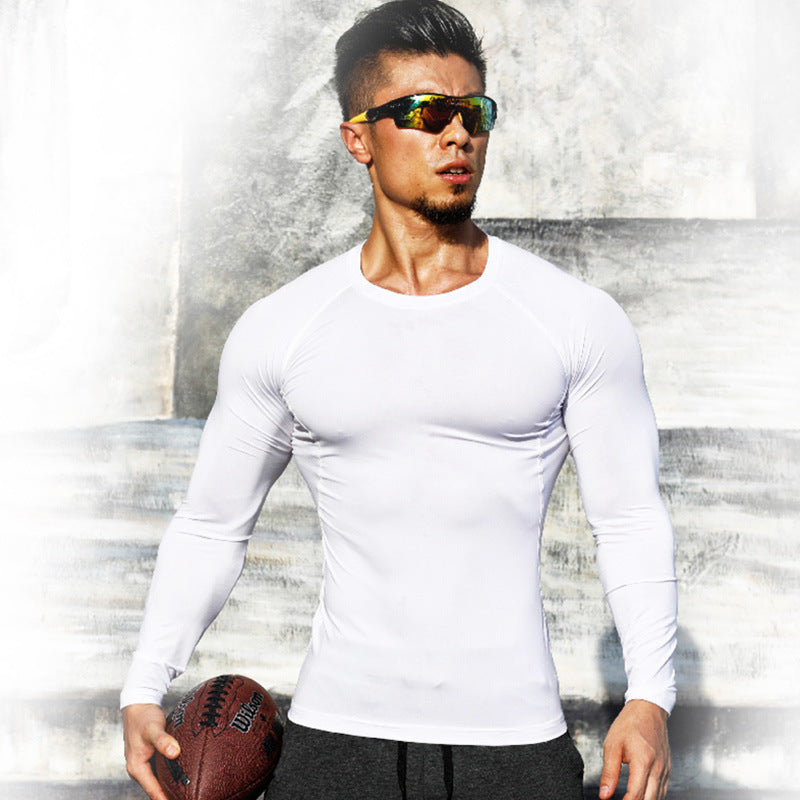 Tights Long-sleeved Fitness Clothes Men's Running Sports Quick-drying Compression Clothes High-elastic Top Basketball Sports Compression Clothes