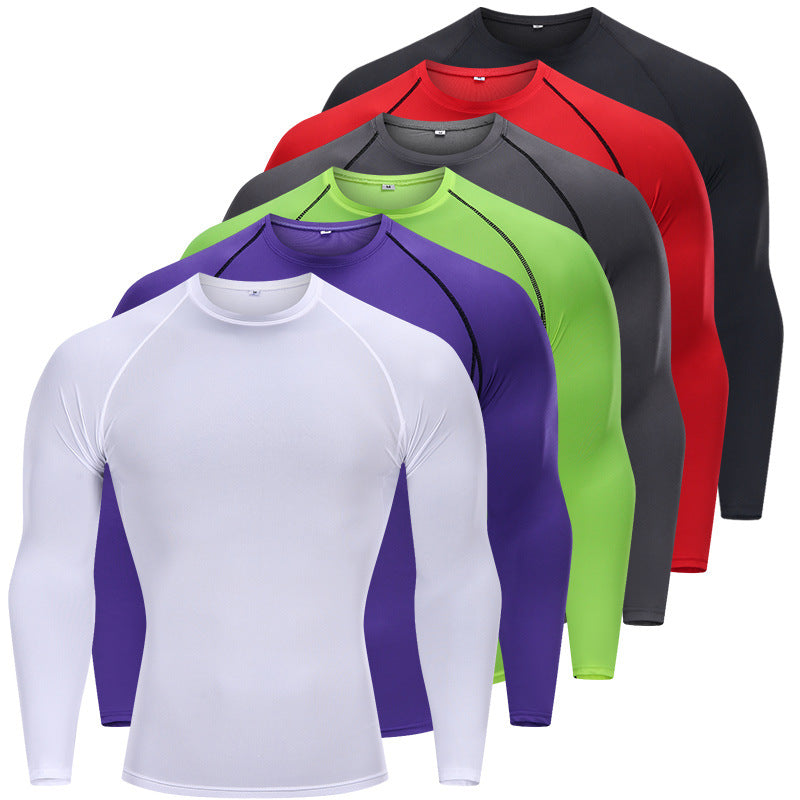 Tights Long-sleeved Fitness Clothes Men's Running Sports Quick-drying Compression Clothes High-elastic Top Basketball Sports Compression Clothes