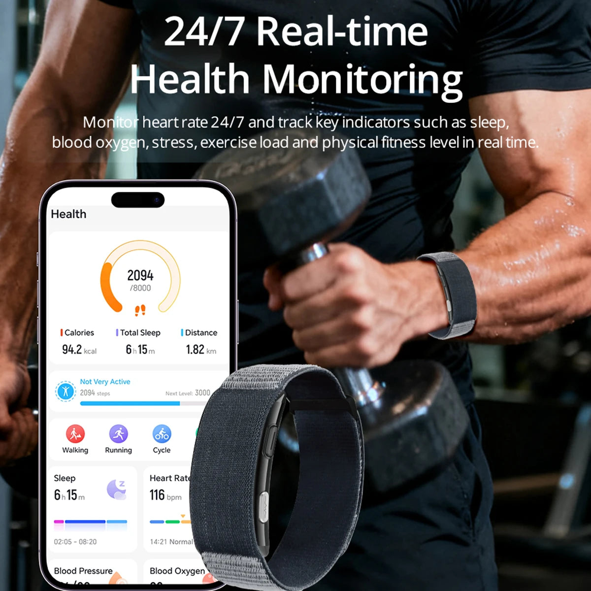 VWAR Loop X ECG Smart Bracelet Heart Rate Blood Pressure Waterproof Sport Fitness Tracker 2026 New Screenless Health Smartwatch