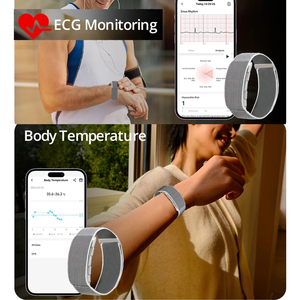 VWAR Loop X ECG Smart Bracelet Heart Rate Blood Pressure Waterproof Sport Fitness Tracker 2026 New Screenless Health Smartwatch