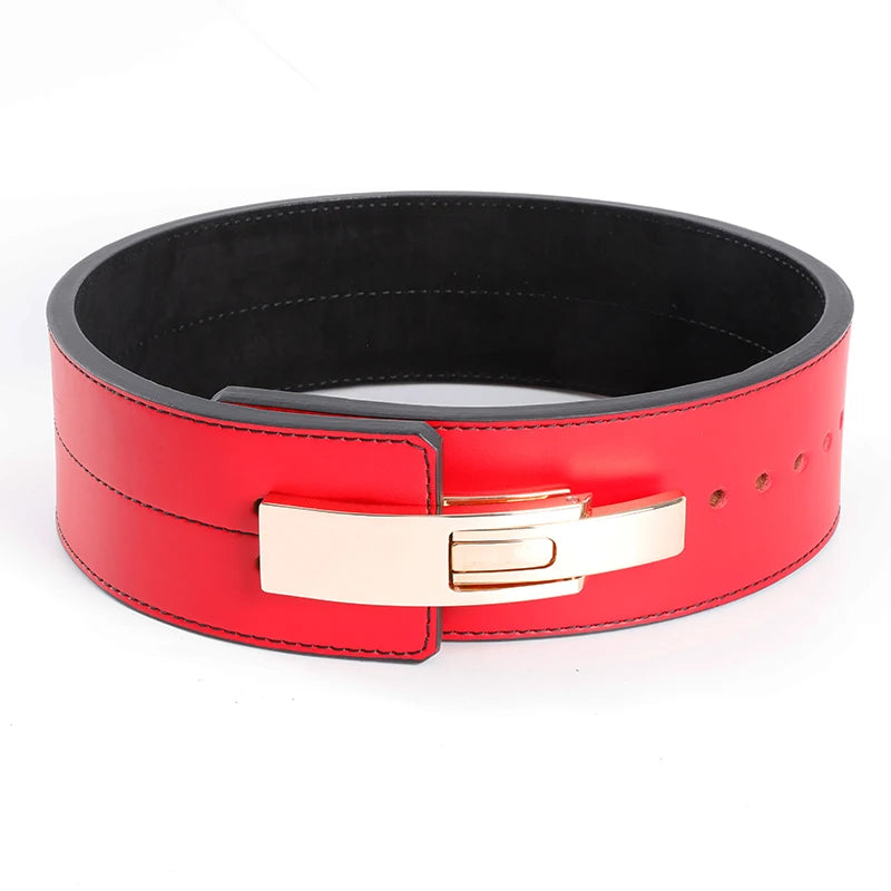 2026 Wholesale Fitness  Powerlifting 10 MM Lumber Back Lifting Weightlifting Cowhide Leather Weight Gym Lever Belt Men