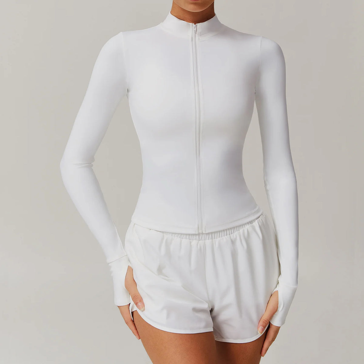 Joyyoung 2025 Women's Fitness Jacket Gym Yoga Sky Blue Quick Dry Breathable Zippers Athletic Solid Front Logo Sportswear