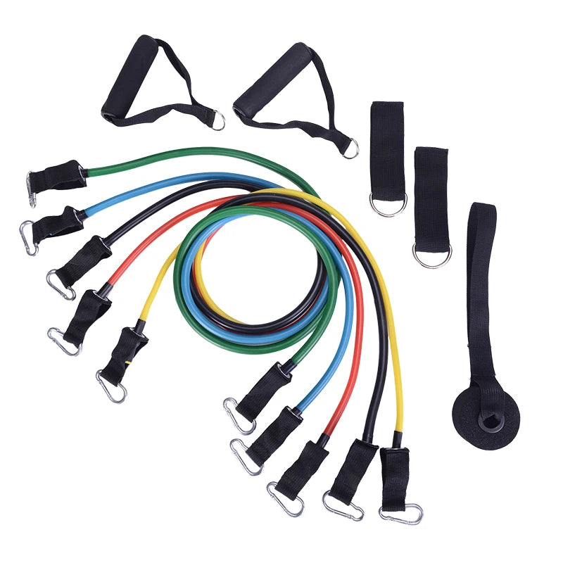 11 Pcs Durable Comfortable Latex Elastic Workout Tube Band Loop Resistance Bands Sets Fitness Gym Exercise Equipment Training