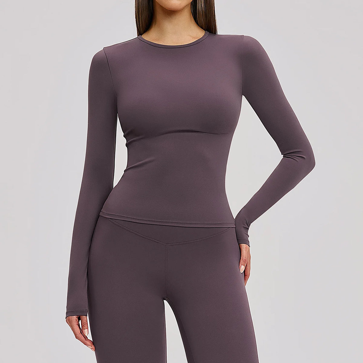 Wholesale Women Four-Way-Stretch Sport Yoga Pilates Slim Fit Luxury High Support High Quality Solid Long Sleeve Tops for Women