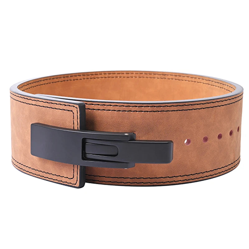 2026 Wholesale Fitness  Powerlifting 10 MM Lumber Back Lifting Weightlifting Cowhide Leather Weight Gym Lever Belt Men