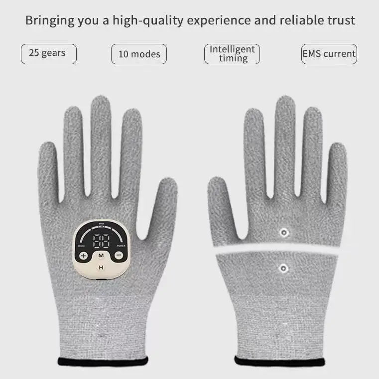 Silver Fiber Therapy Massage Gloves Conductive Gloves for Microcurrent Anti-Aging & Acne-Prone Skin Friendly