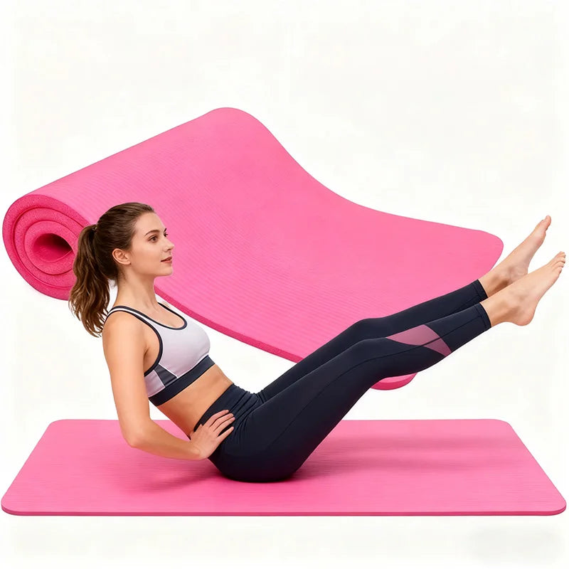 Kolodi Second-Class Thickened Widened Lengthened Non-Slip PVC 15mm Stripe Yoga Mat Home Use Beginners' Fitness Dance Licensed