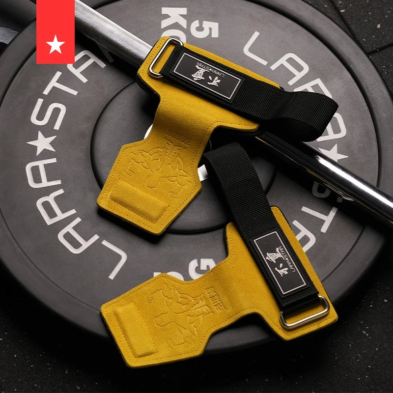 LS0712 Cowhide Gymnastics Palm Protector Gloves Powerlifting Weightlifting Hand Grips Fitness Safety Palm Guard Shield