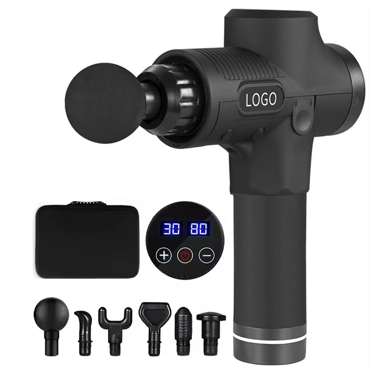 Percussio LCD Electric Massage Fascia Gun Body Muscle Relaxation for Neck Back Foot Leg Shoulder Massager Gun Cordless Handheld