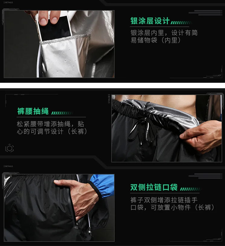 Longotech Wholesale Speed up Weight Loss Running Fitness Body Building Hot Sauna Sweat Jacket Silvery Suits