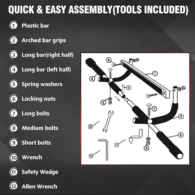 Pull up Bar Wall Mounted - Chin up Fitness Station With Foam Padded Hand Grips for Extra Comfort - Home Gym Equipment Training
