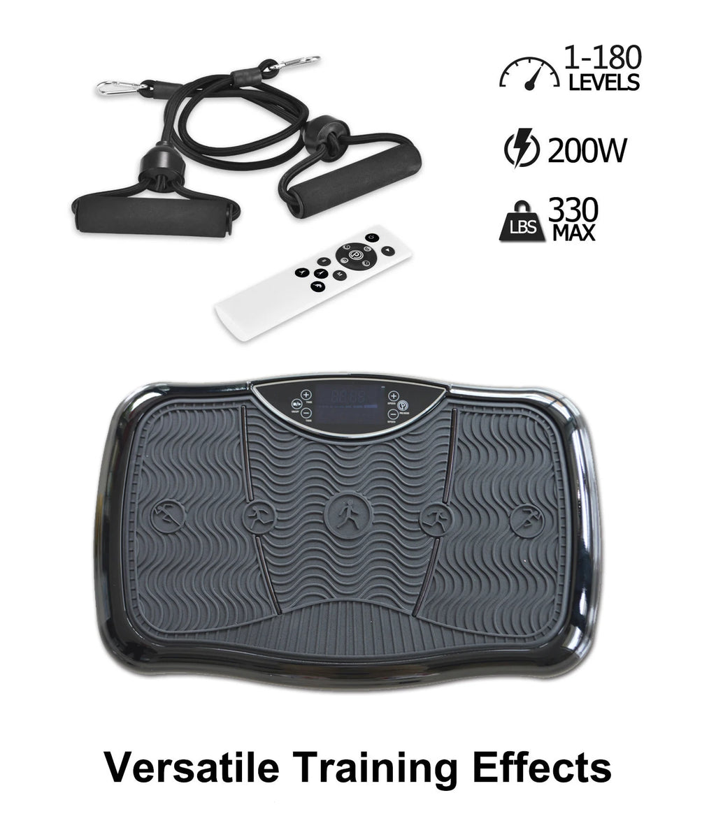 Home Use Whole-Body Fitness Platform Electromagnetic Vibrating Exercise Plate with 200W Motor and 1-180 Speed Levels for Workout