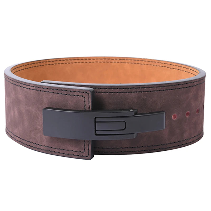 2026 Wholesale Fitness  Powerlifting 10 MM Lumber Back Lifting Weightlifting Cowhide Leather Weight Gym Lever Belt Men