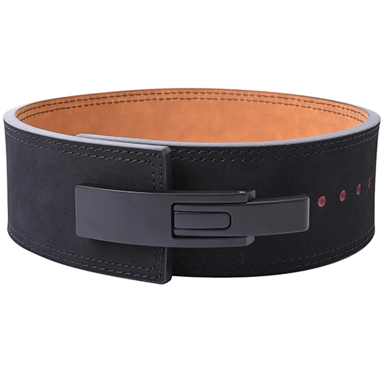 2026 Wholesale Fitness  Powerlifting 10 MM Lumber Back Lifting Weightlifting Cowhide Leather Weight Gym Lever Belt Men