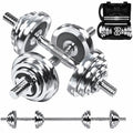 Factory Custom Electroplate Chrome Adjustable Dumbbell Barbell Combo Set Convertible Lightweights with Carry Box for Fitness