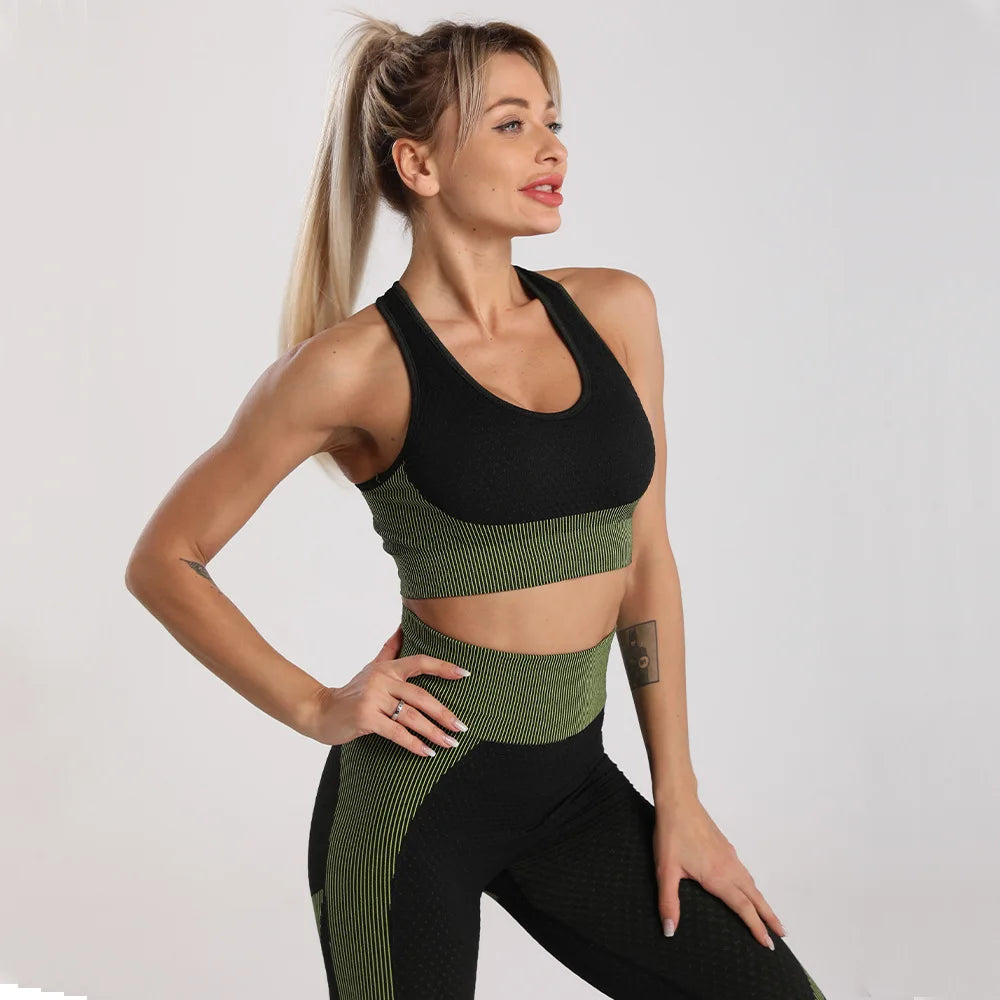 Sports Bra&Leggings Soft Gym Wear Women Yoga Set 2pcs