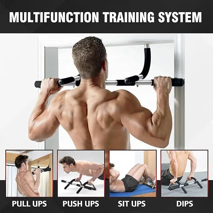 Pull up Bar Wall Mounted - Chin up Fitness Station With Foam Padded Hand Grips for Extra Comfort - Home Gym Equipment Training