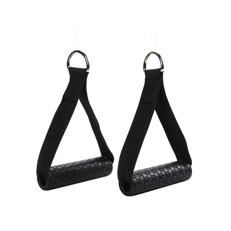 Custom Logo Upgraded Gym Handles Fitness Accessory Set Nylon Webbing Foam Handle PVC Metallic Rubber Fabric Pull-Up Handle