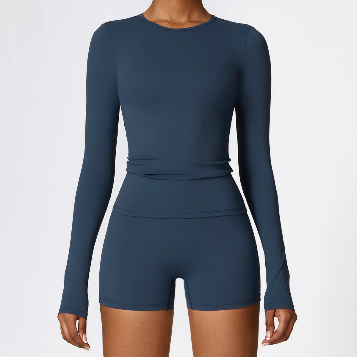 Wholesale Women Four-Way-Stretch Sport Yoga Pilates Slim Fit Luxury High Support High Quality Solid Long Sleeve Tops for Women