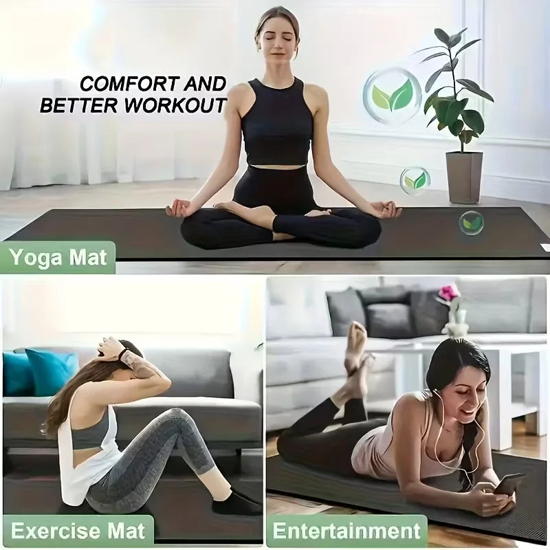 Kolodi Second-Class Thickened Widened Lengthened Non-Slip PVC 15mm Stripe Yoga Mat Home Use Beginners' Fitness Dance Licensed