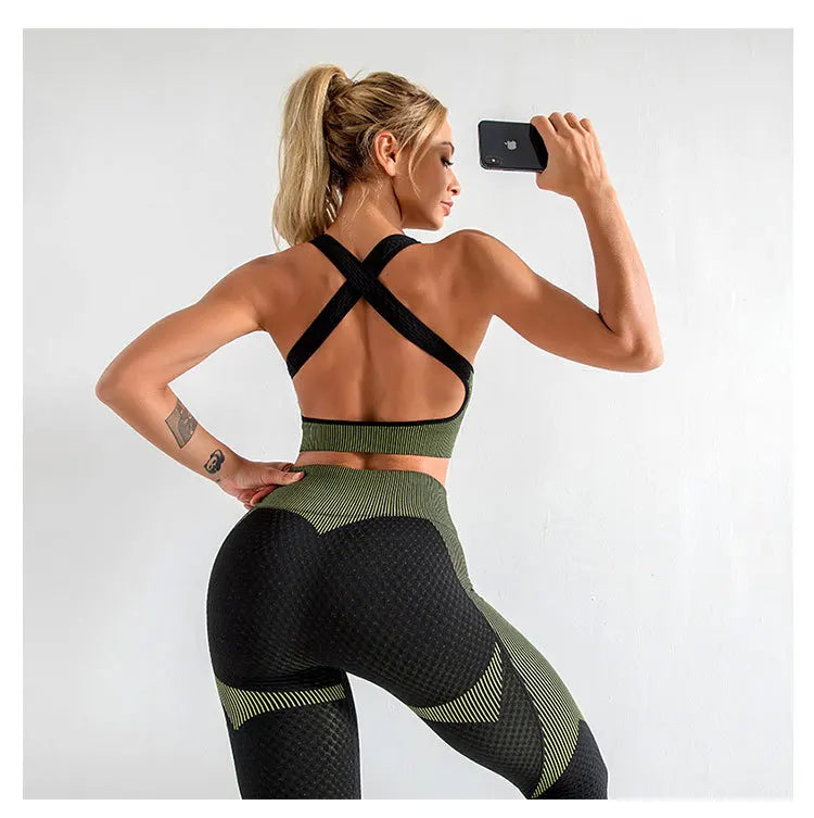 Sports Bra&Leggings Soft Gym Wear Women Yoga Set 2pcs