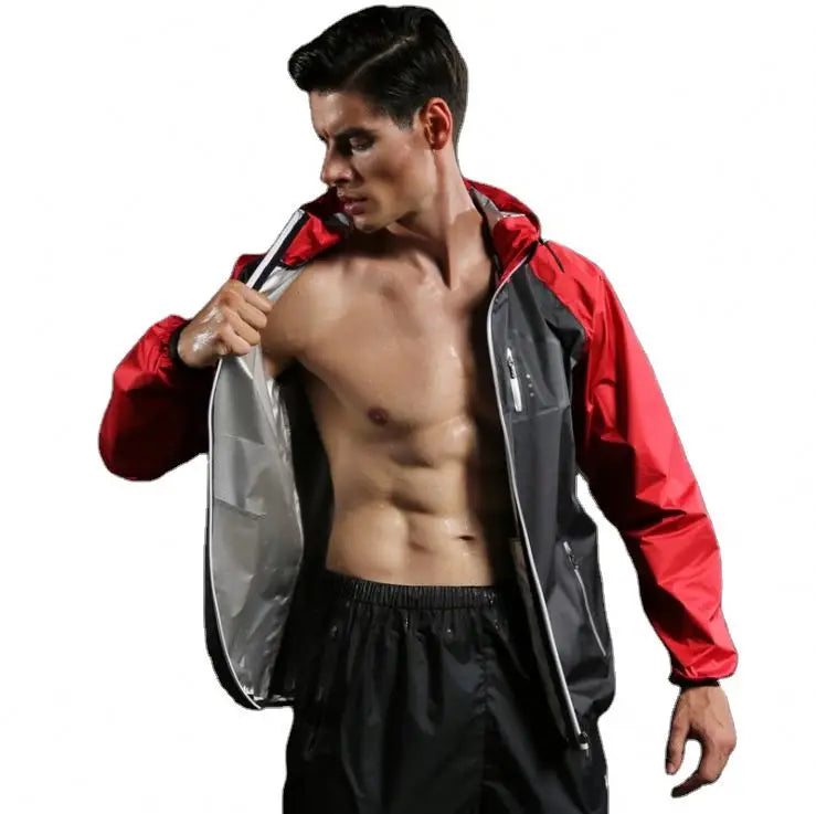 Longotech Wholesale Speed up Weight Loss Running Fitness Body Building Hot Sauna Sweat Jacket Silvery Suits
