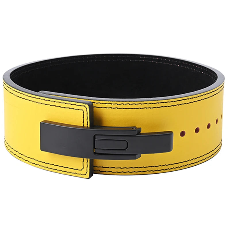2026 Wholesale Fitness  Powerlifting 10 MM Lumber Back Lifting Weightlifting Cowhide Leather Weight Gym Lever Belt Men