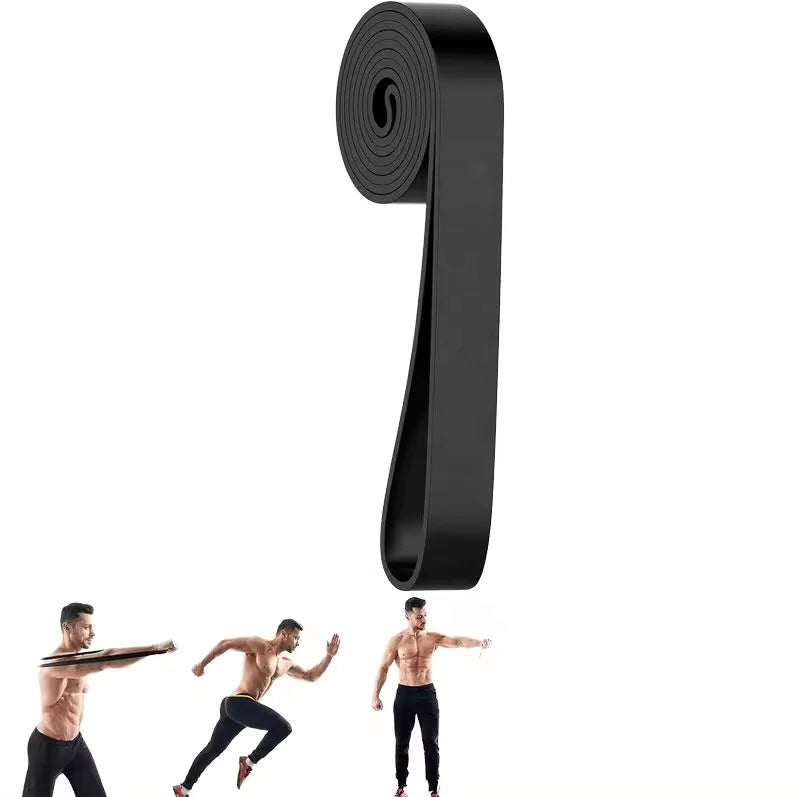 Black 25-65 Lbs Long Latex Rubber Eco-Friendly Waterproof Pull Assistance Bands Heavy Strength Fitness Gym Workout Body Building