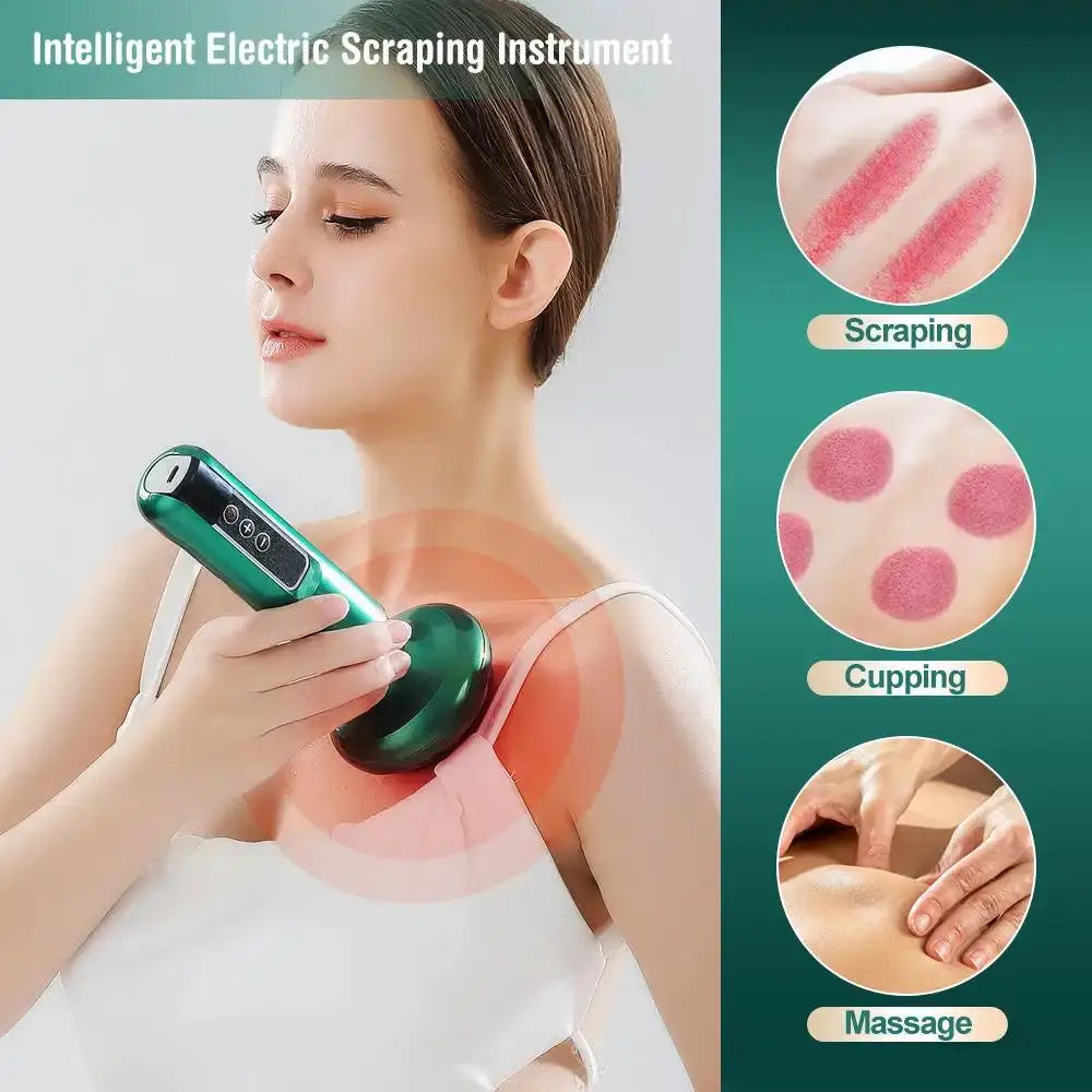 6 Gear Rechargeable ABS+Silicone Cupping Massage Gua Sha Instrument Scraping Vacuum Cellulite Massager Electric Cupping Therapy