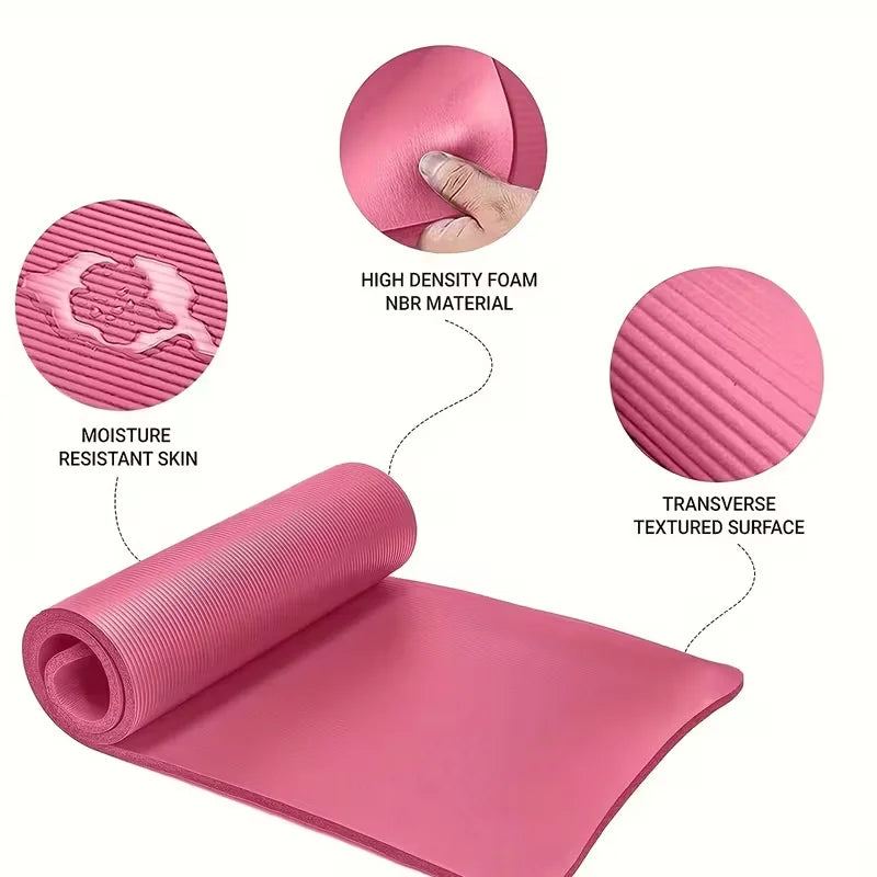 Kolodi Second-Class Thickened Widened Lengthened Non-Slip PVC 15mm Stripe Yoga Mat Home Use Beginners' Fitness Dance Licensed