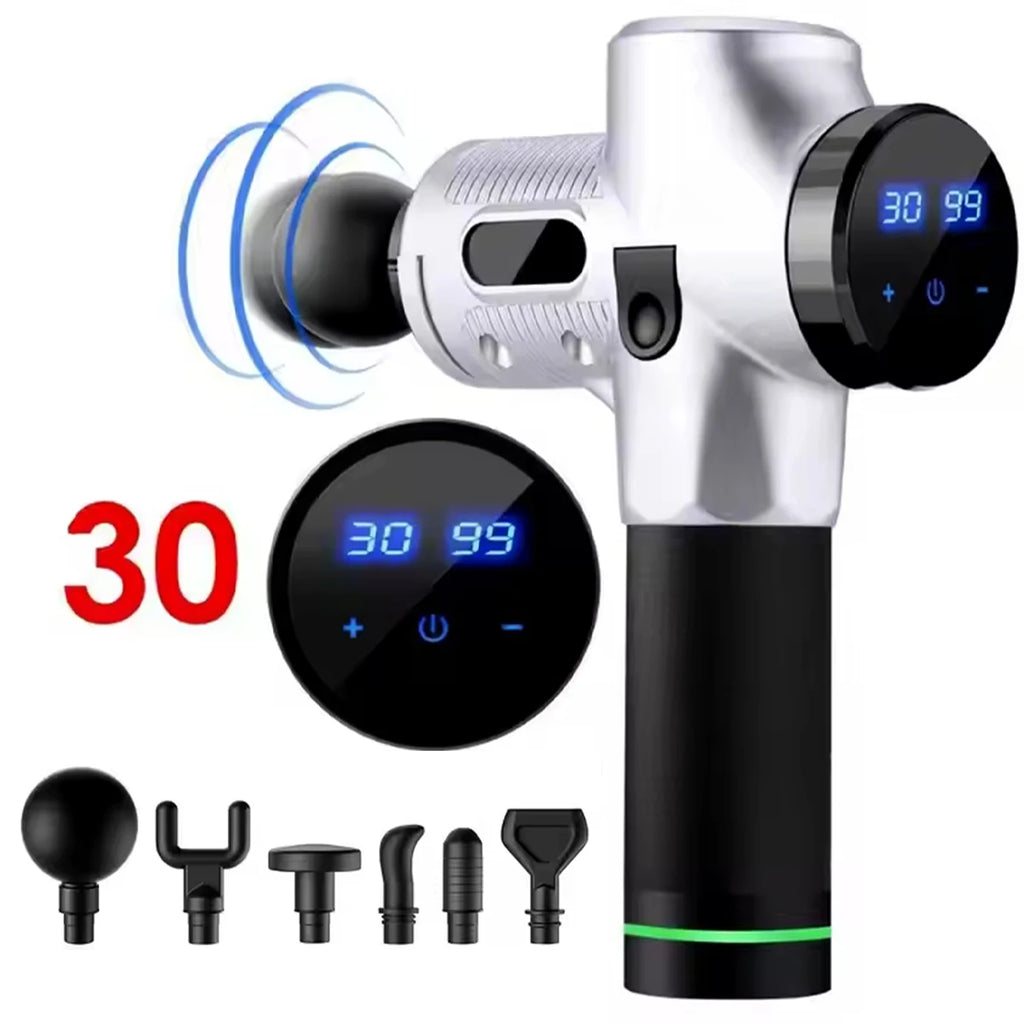 Percussio LCD Electric Massage Fascia Gun Body Muscle Relaxation for Neck Back Foot Leg Shoulder Massager Gun Cordless Handheld