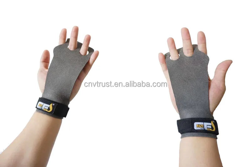 2 Hole Hand Grips Gym Fitness Carbon Cross Fit Gymnastics Hand Grips Microfiber Leather Cow Leather