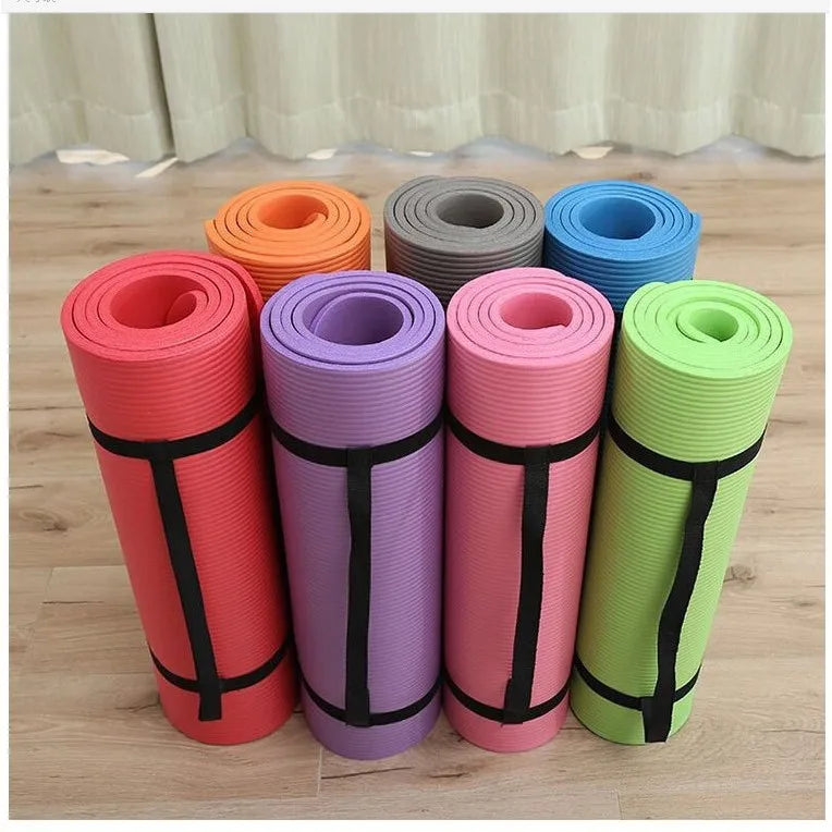 Kolodi Second-Class Thickened Widened Lengthened Non-Slip PVC 15mm Stripe Yoga Mat Home Use Beginners' Fitness Dance Licensed