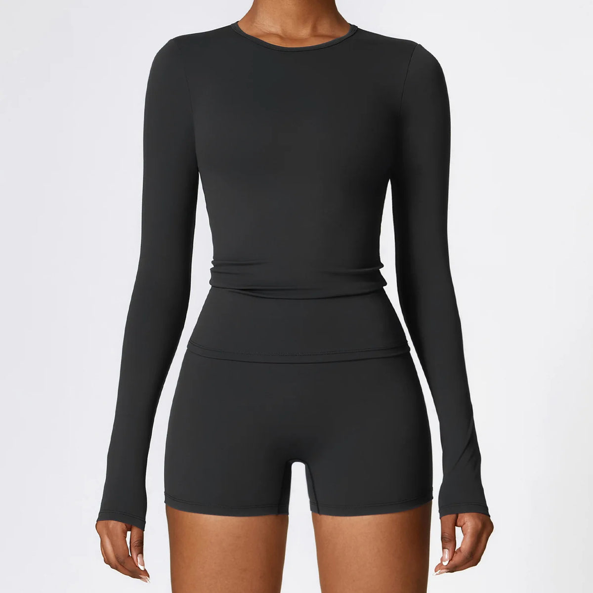 Wholesale Women Four-Way-Stretch Sport Yoga Pilates Slim Fit Luxury High Support High Quality Solid Long Sleeve Tops for Women