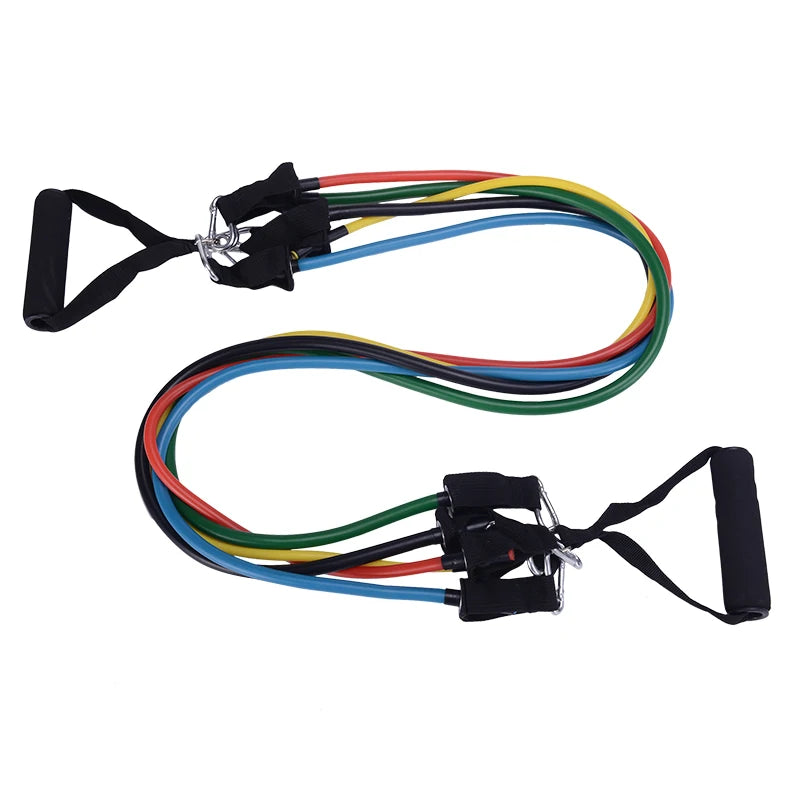 11 Pcs Durable Comfortable Latex Elastic Workout Tube Band Loop Resistance Bands Sets Fitness Gym Exercise Equipment Training