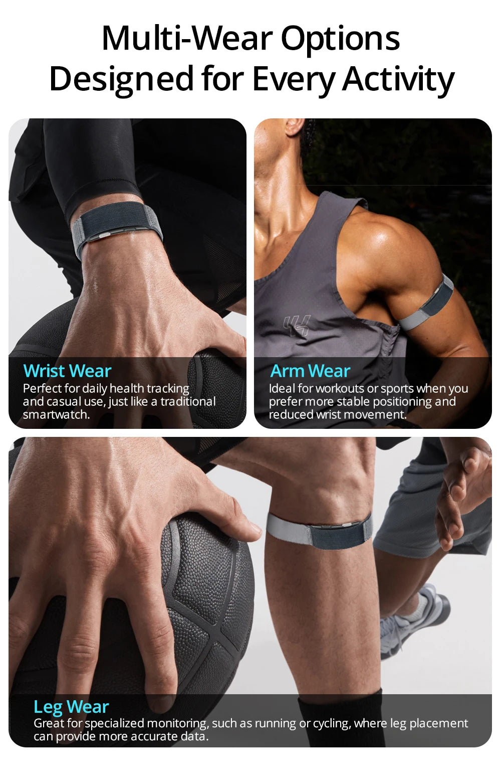 VALDUS Long Batterylife VITRO 2025 ODM/OEM Screenless ECG Health Designed for Every Activity Smart Fitness Tracker Band Bracelet