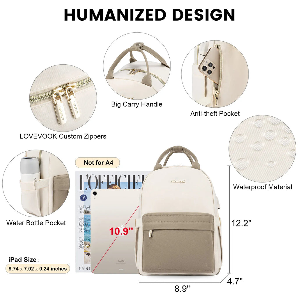 New Fashion Small Nylon Back Pack Purses for Ladies Girls Boys Kids School Daypack With USB Port Cute Mini Backpack Bags Women