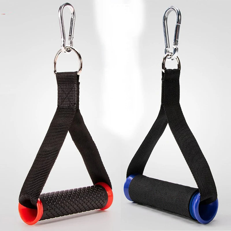 Custom Logo Upgraded Gym Handles Fitness Accessory Set Nylon Webbing Foam Handle PVC Metallic Rubber Fabric Pull-Up Handle