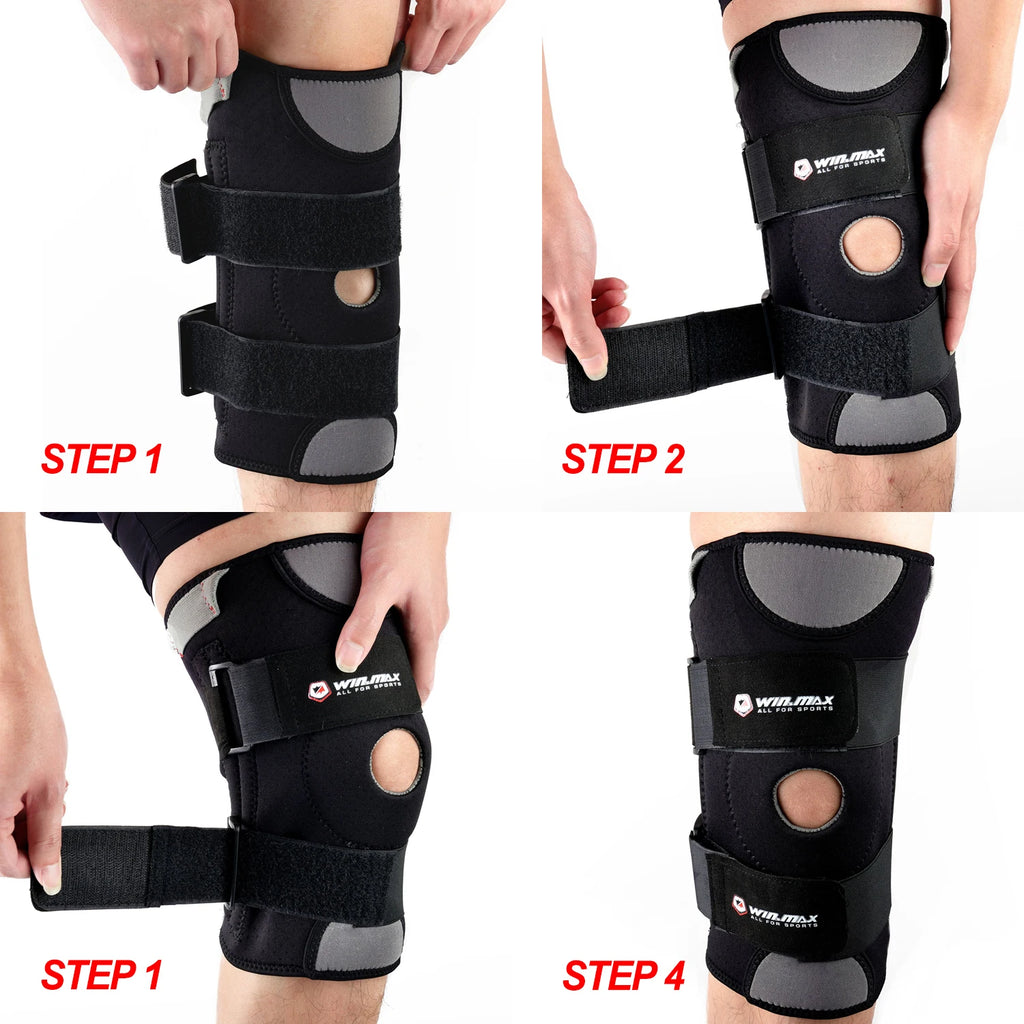 Win.max Professional Neoprene Knee Sleeve with Adjustable Elastic Tape Non-Slip Unisex Support for Fitness Exercise