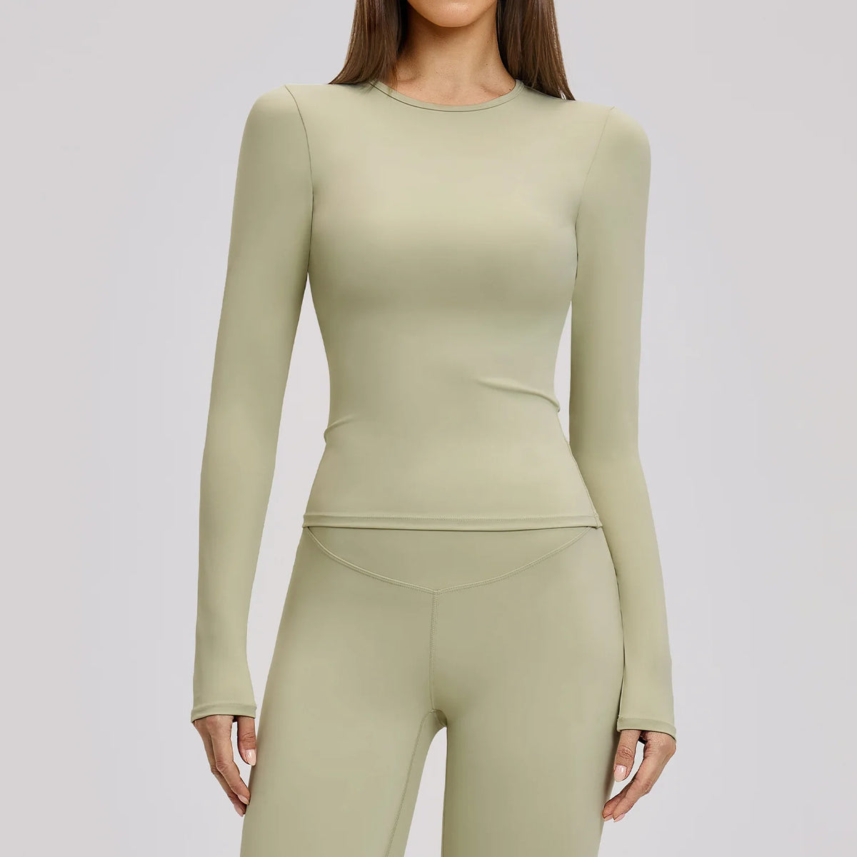 Wholesale Women Four-Way-Stretch Sport Yoga Pilates Slim Fit Luxury High Support High Quality Solid Long Sleeve Tops for Women