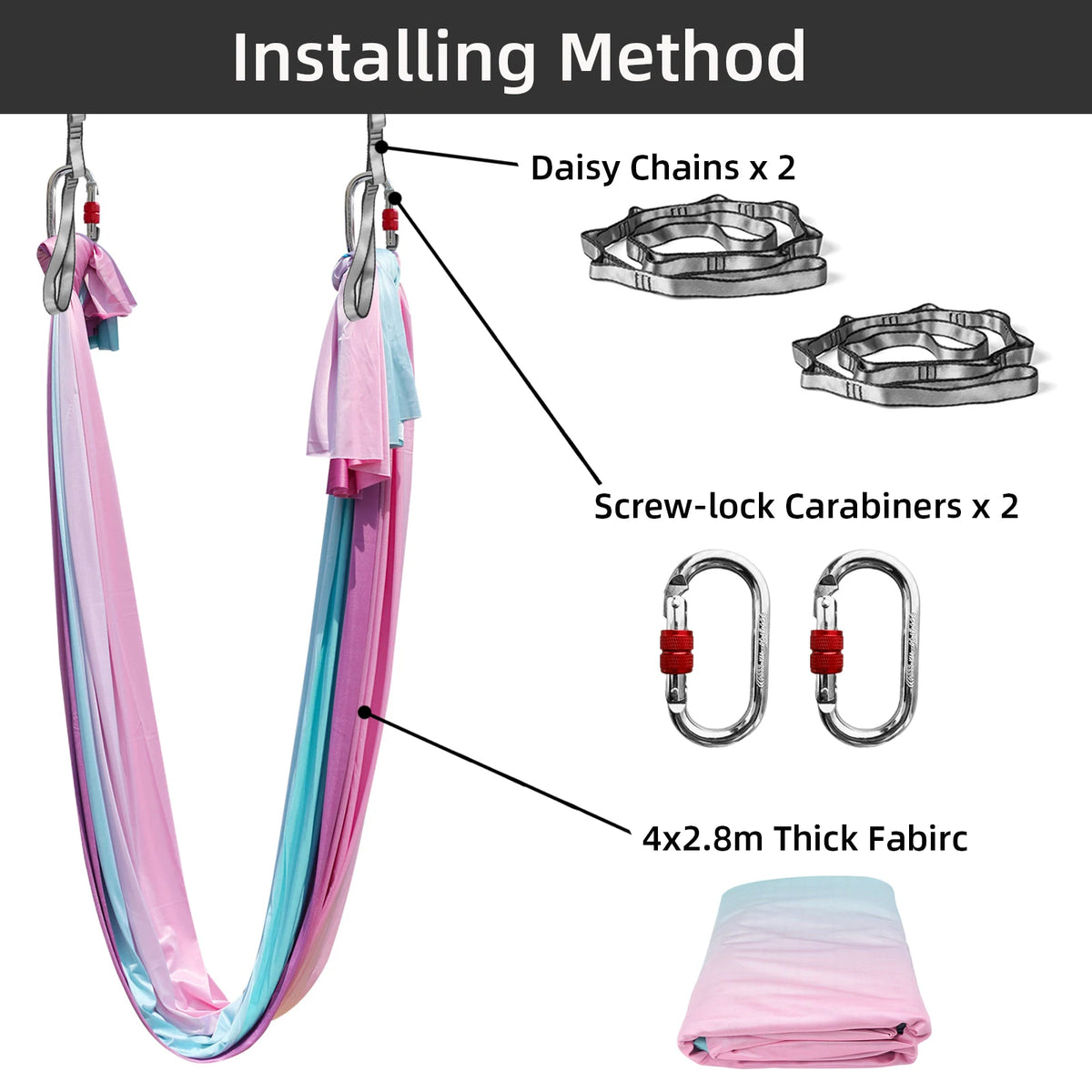 Hot Sales Yoga Hammock Set Nylon 4M Aerial Silk Yoga Swing Wholesale