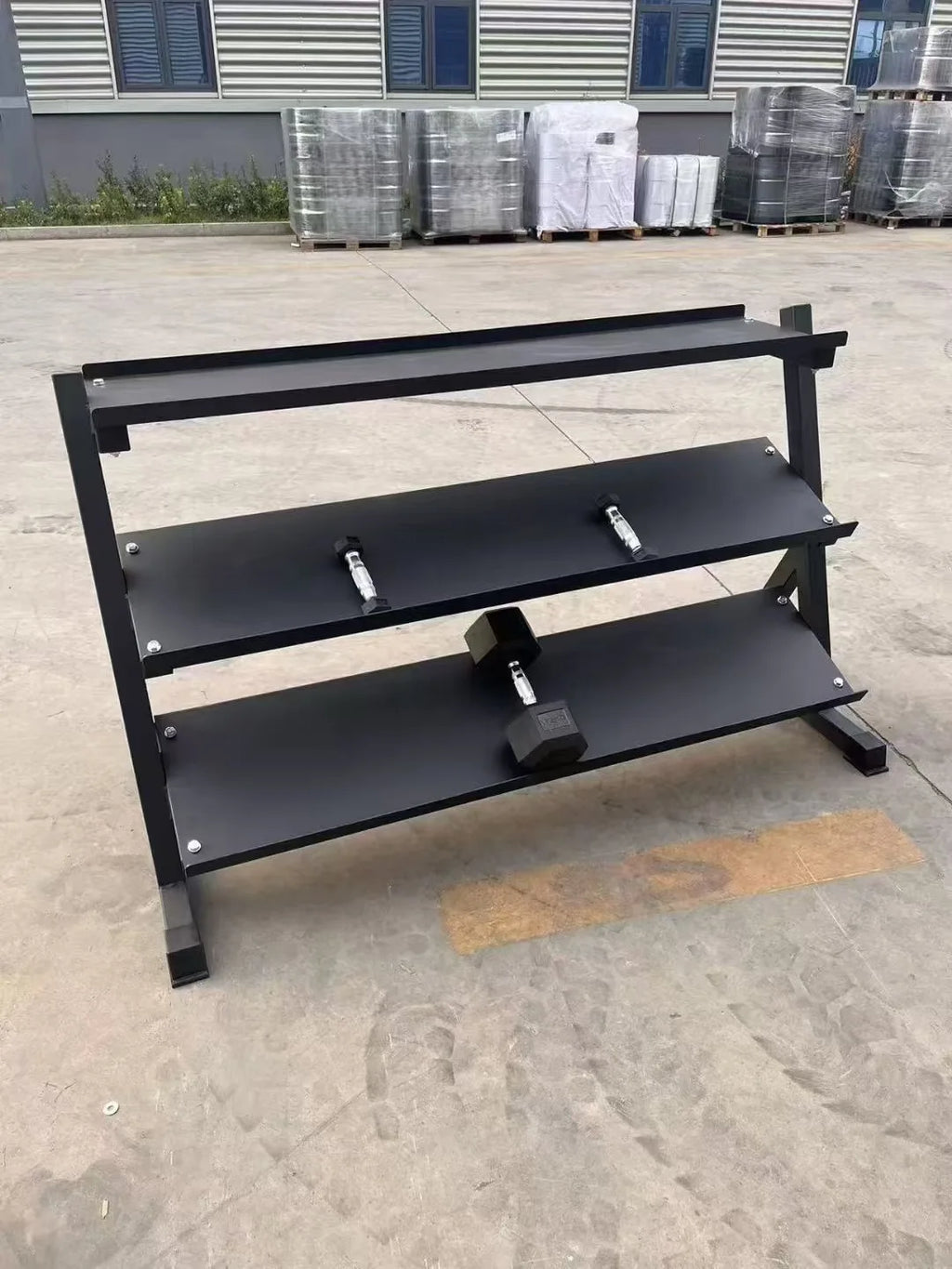Durable Steel Three-Layer Kettlebell Rack Multifunctional Commercial Fitness Instruction for Gym Private Studio Training