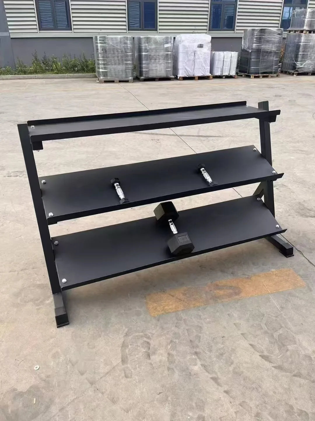 Durable Steel Three-Layer Kettlebell Rack Multifunctional Commercial Fitness Instruction for Gym Private Studio Training