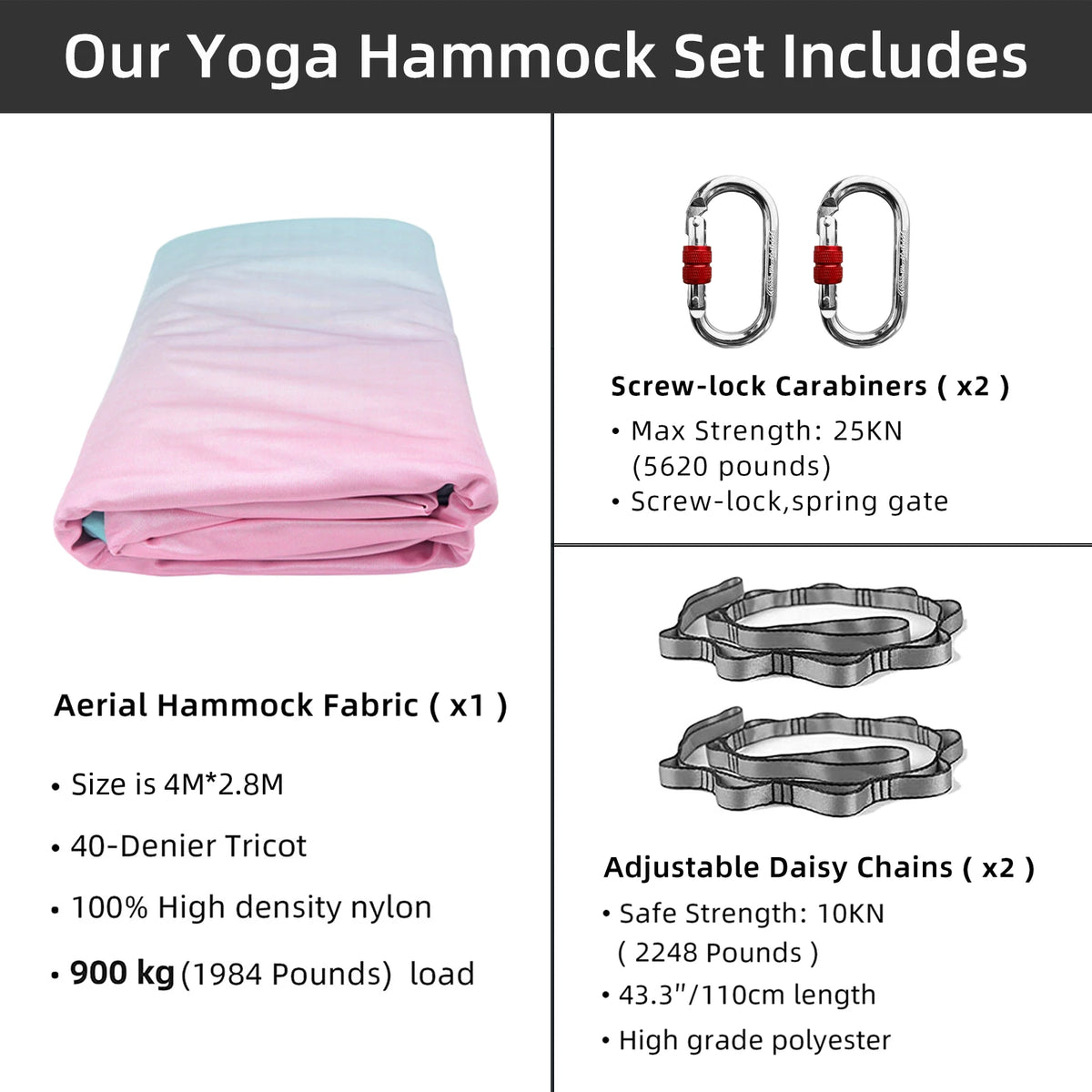 Hot Sales Yoga Hammock Set Nylon 4M Aerial Silk Yoga Swing Wholesale