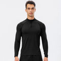 Mens Winter Windproof Breathable Lightweight Compression Tight Long Sleeves Zip Football Training Sportswear Fitness Sweatsuit