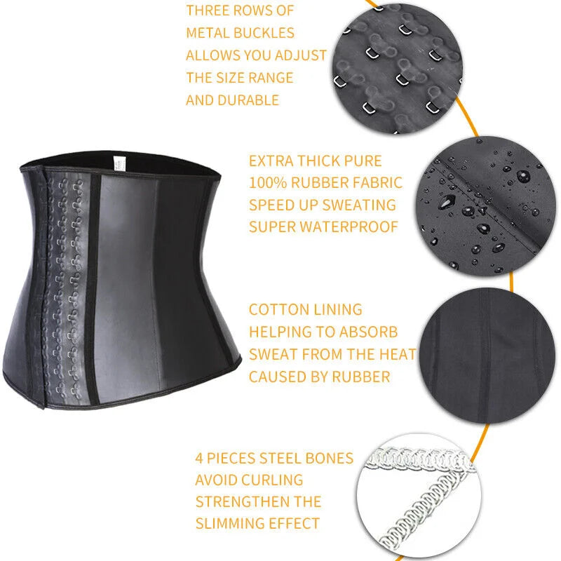 Wholesale Waist Trainer Corset LaTeX Body Shaper Sheath Fitness Shapers Steel Boned Underbust Waist Trainer Colombian Girdle