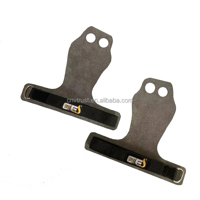 2 Hole Hand Grips Gym Fitness Carbon Cross Fit Gymnastics Hand Grips Microfiber Leather Cow Leather