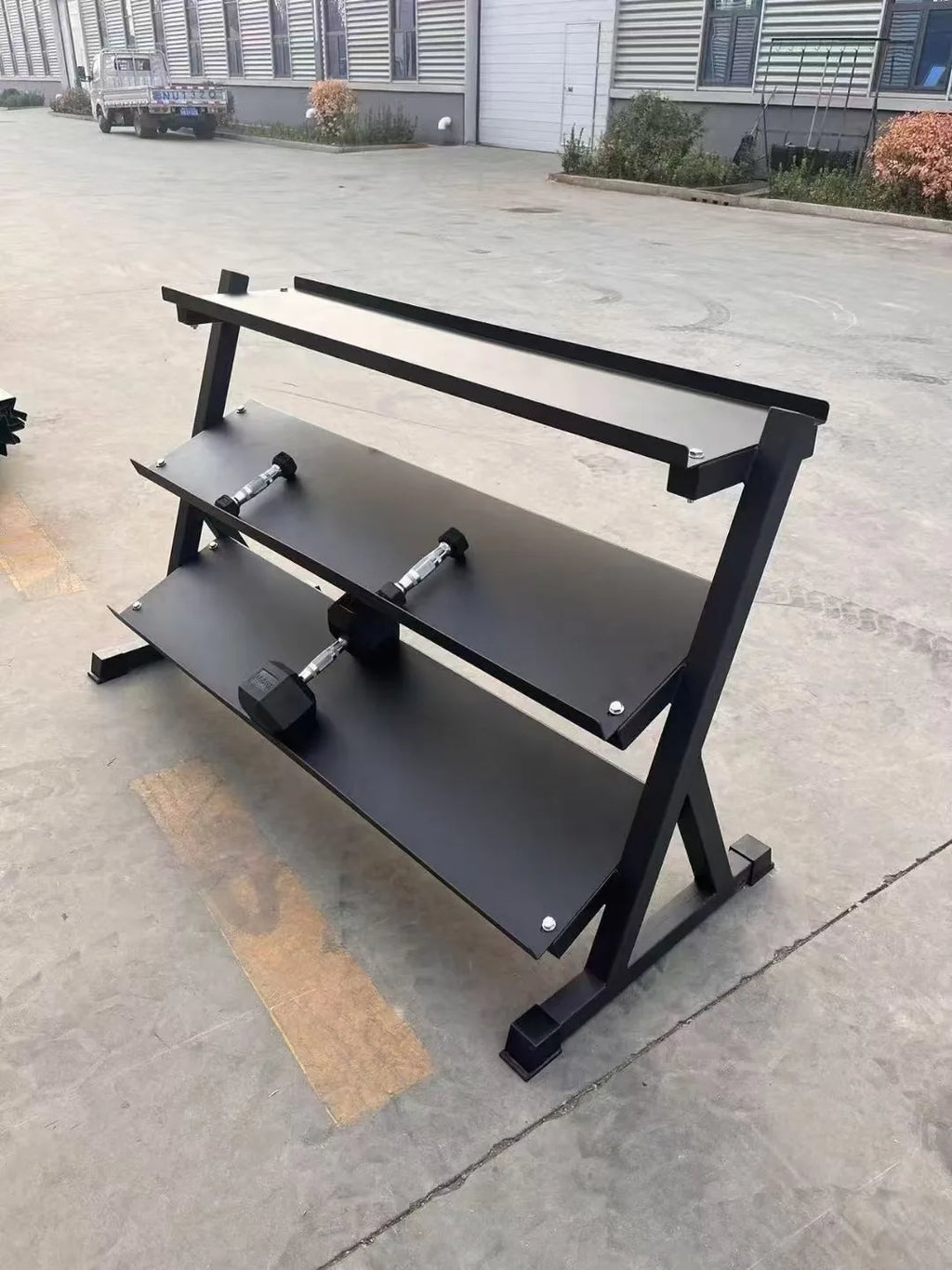 Durable Steel Three-Layer Kettlebell Rack Multifunctional Commercial Fitness Instruction for Gym Private Studio Training
