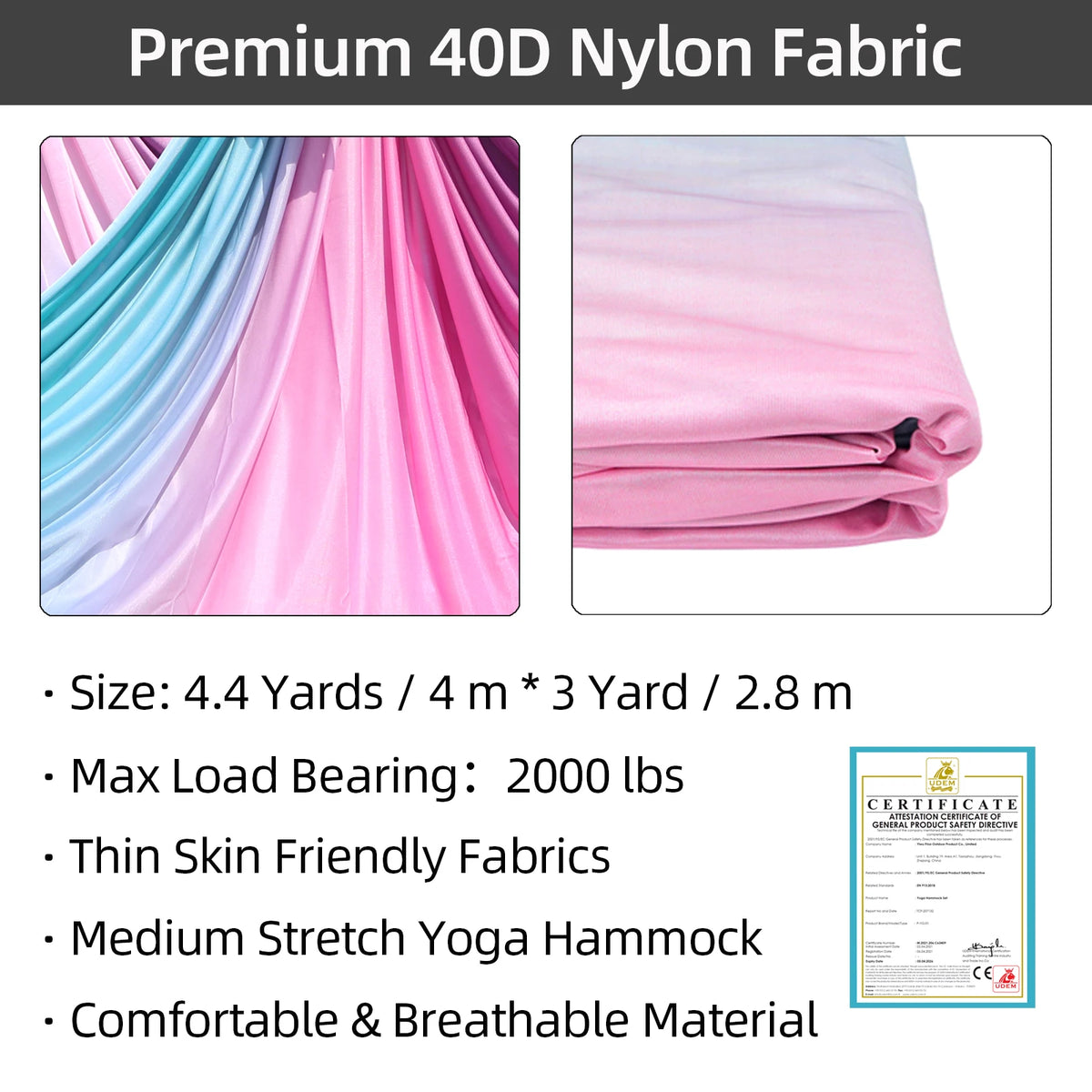 Hot Sales Yoga Hammock Set Nylon 4M Aerial Silk Yoga Swing Wholesale