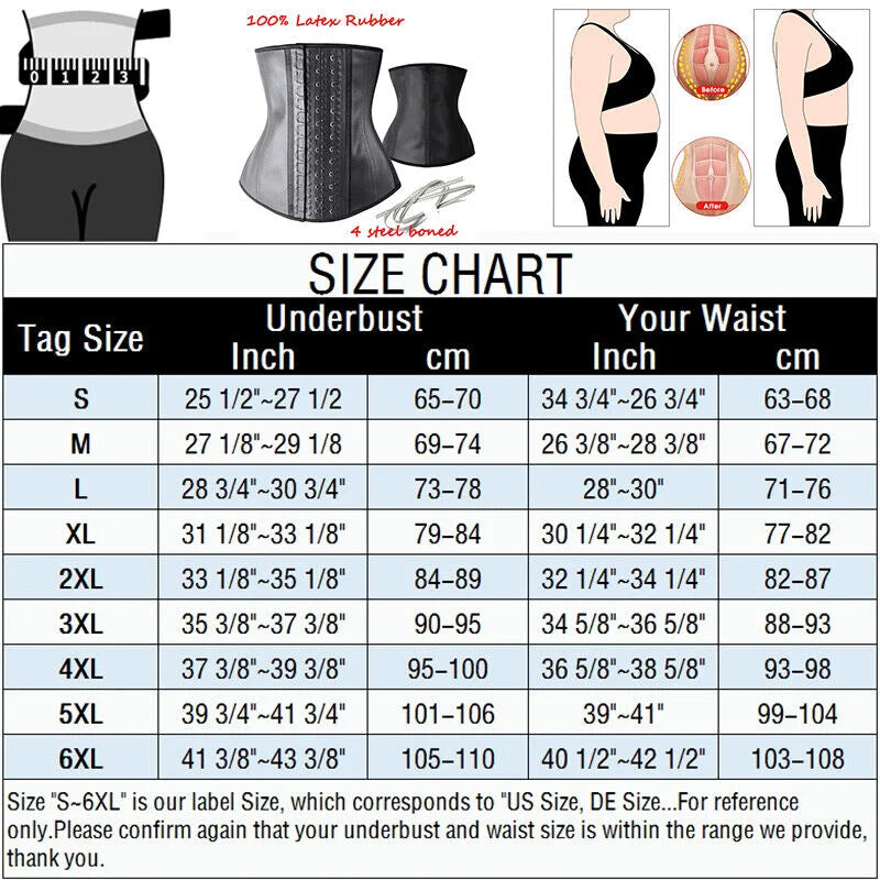 Wholesale Waist Trainer Corset LaTeX Body Shaper Sheath Fitness Shapers Steel Boned Underbust Waist Trainer Colombian Girdle